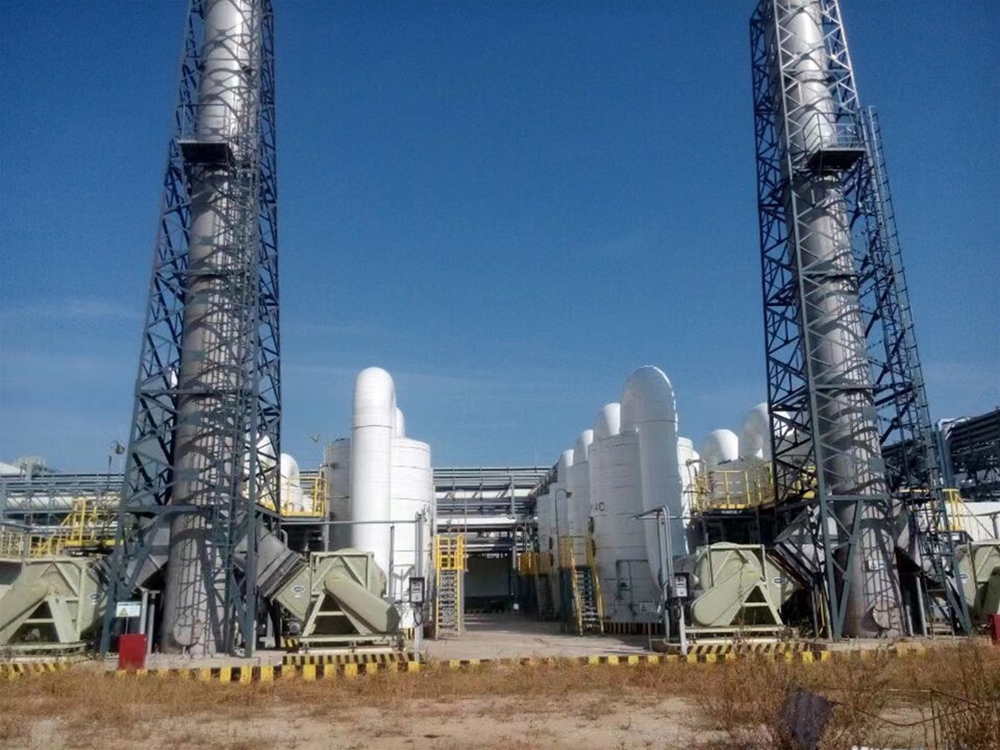 On site spraying tower for chemical enterprises